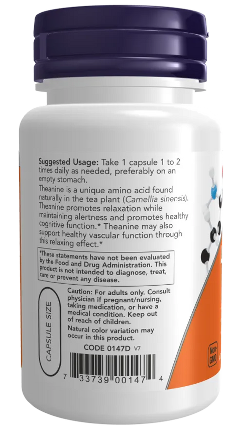 NOW - L-Theanine 200mg 60 VCAPS