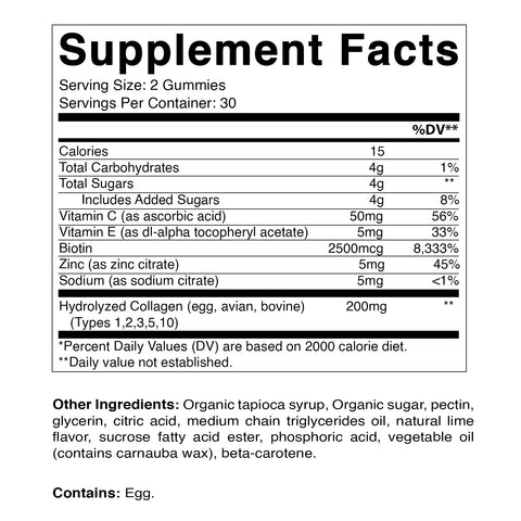 Vitamatic - Hydrolyzed Collagen gummies with Zinc and Biotin