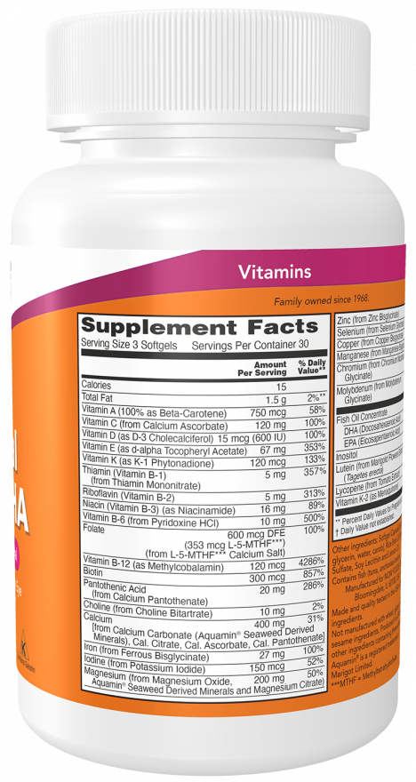 NOW - Pre-Natal Multi With DHA 90 Softgel