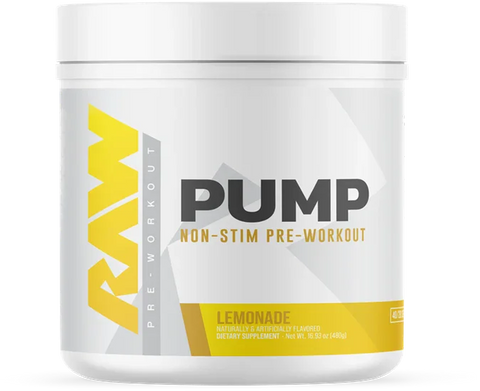 Non-stim pre-workout pump by raw lemonade flavor