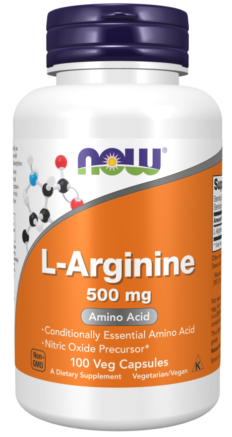 NOW - L-Arginine 500mg 100 Veg Capsules