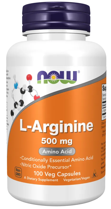 NOW - L-Arginine 500mg 100 Veg Capsules