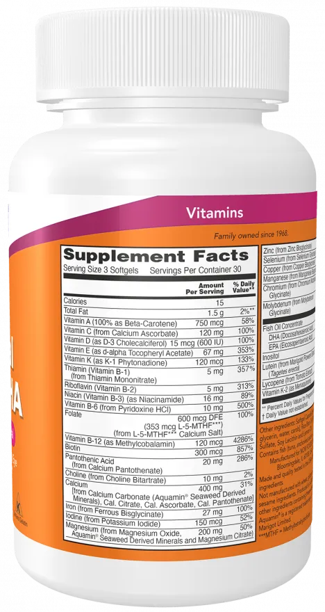 NOW - Pre-Natal Multi With DHA 90 Softgel