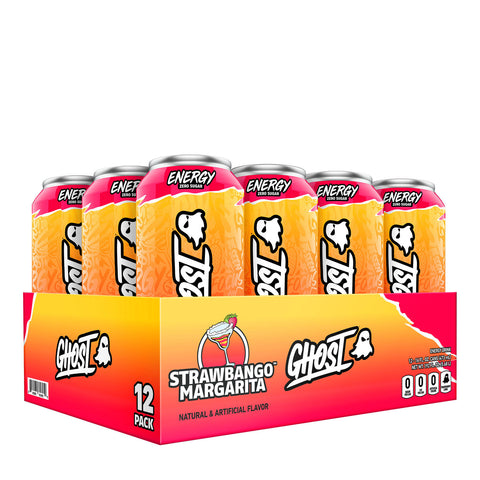 GHOST - RTD Energy Drinks, Strawbango Margarita Flavor, 12 Packs Ghost